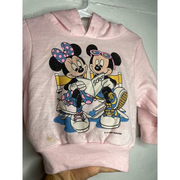 VINTAGE Disney Infant Hoodie Front Back Graphic Print Directors Chairs Script - Picture 2 of 9